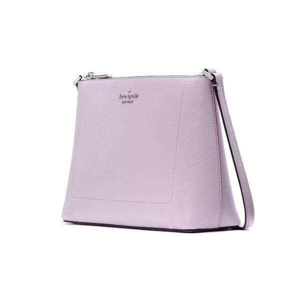 New Kate Spade Leila Crossbody Pebble Leather Violet Mist - Picture 2 of 5